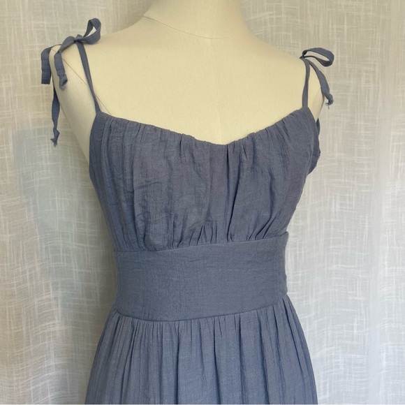 Lily Rose Small Coquette Cottagecore Tiered Fairy Dainty Light Blue Midi Dress - Picture 3 of 16